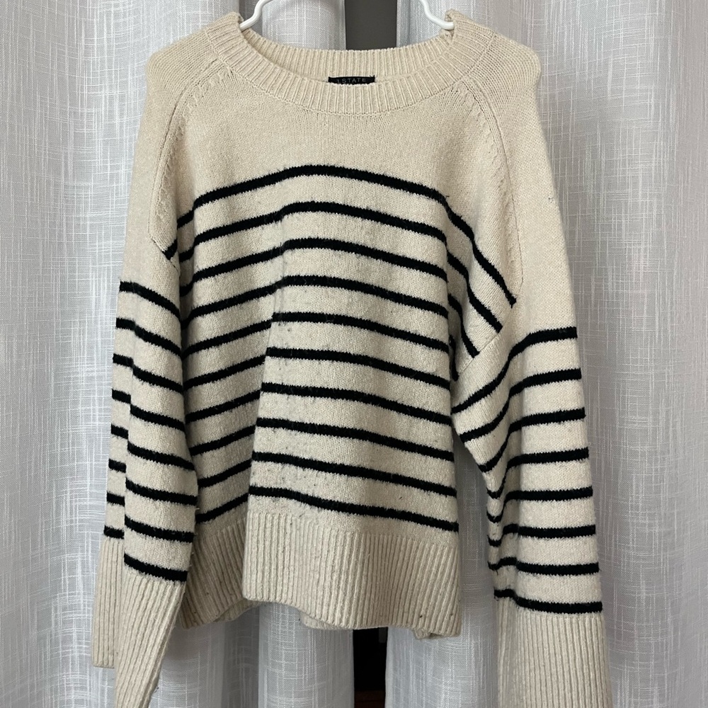 striped wide sleeve sweater